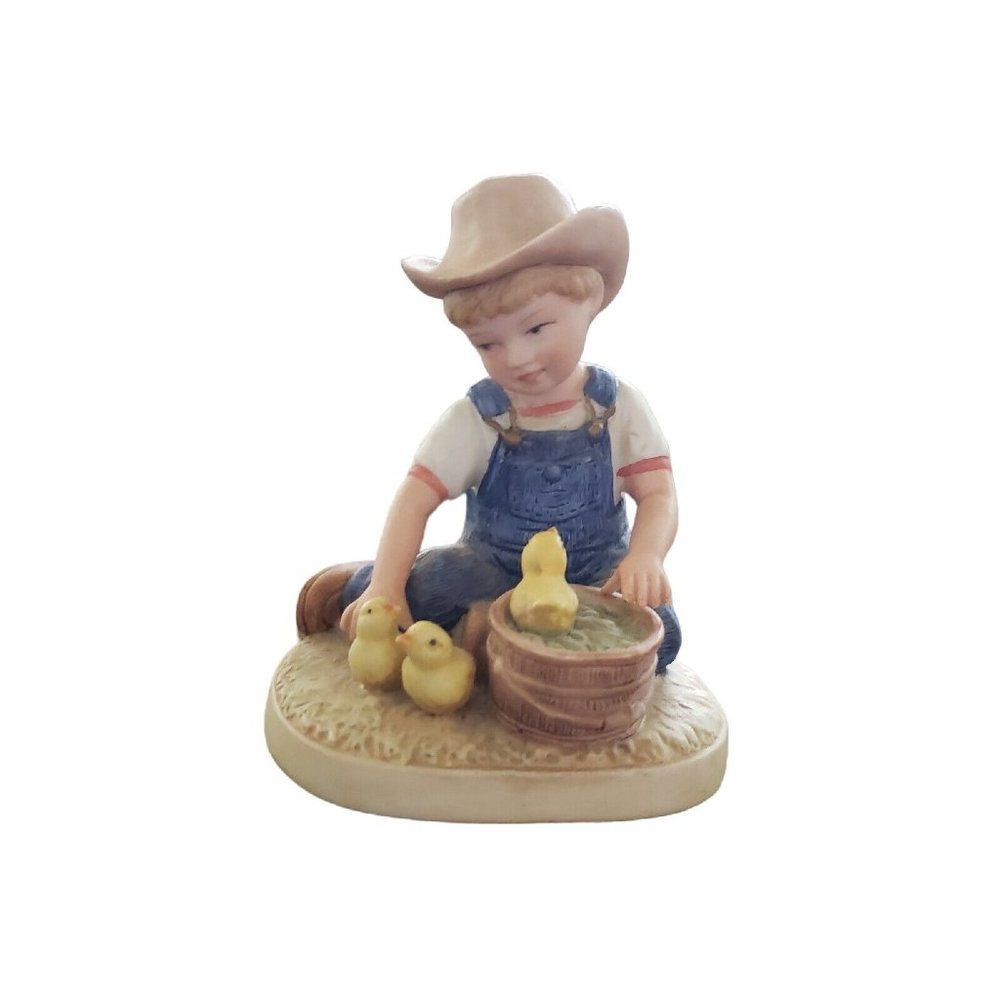 HOMCO Denim Days 1985 “New Beginnings” Danny With Baby Chicks Figurine #1500 GUC